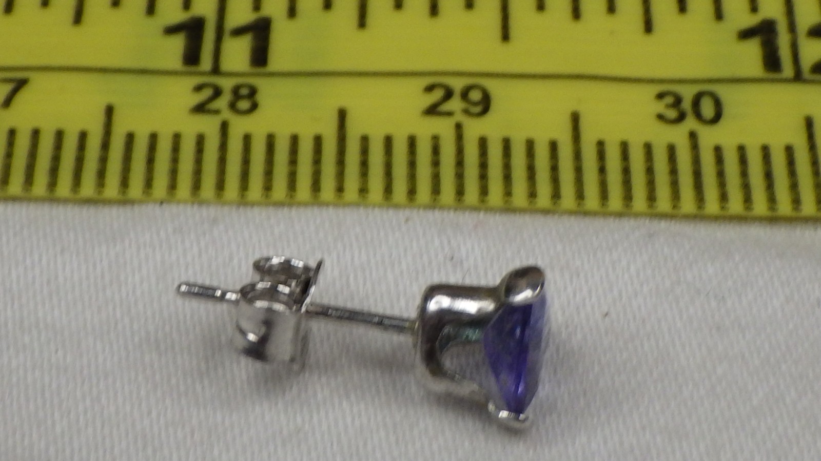 Vintage Sterling Silver .925 Earring (Single) Iolite Stud