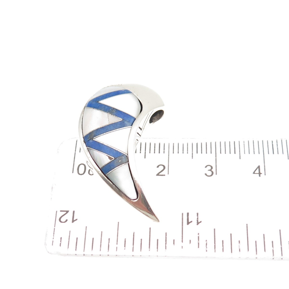 Carolyn Pollack 925 Sterling Silver Vintage Real MOP & Lapis Claw Slide Pendant