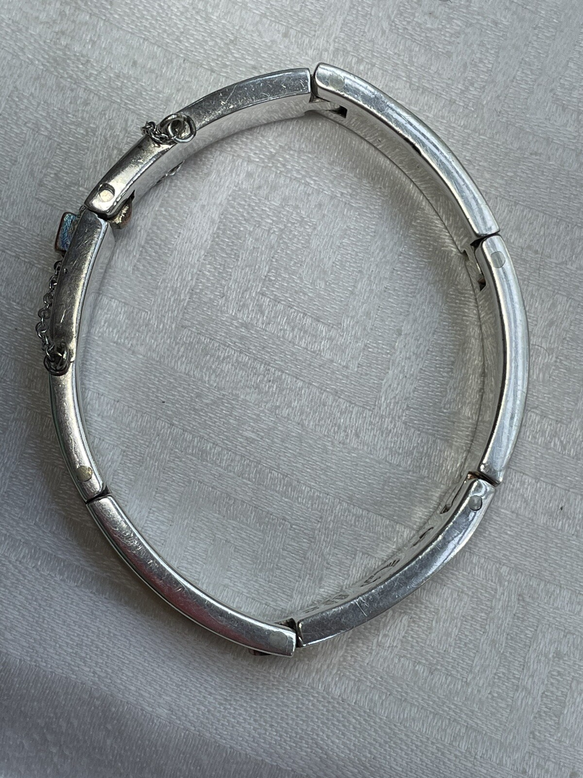 Los Castillo Taxco Mexico Silver Metales Casados Modernist Bracelet 56.6 g