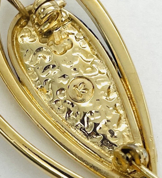 Abalone Shell Brooch Gold-tone Pin Ariki Paua