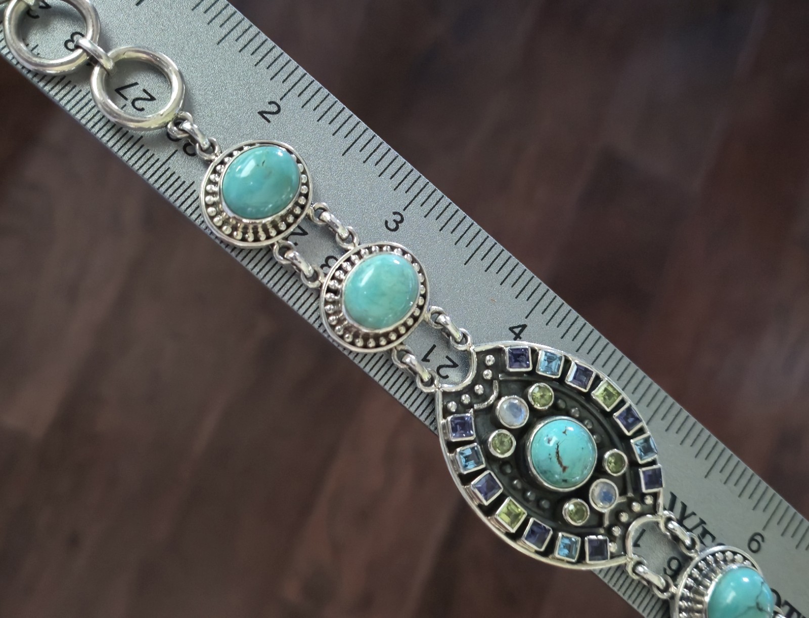Nicky Butler LIMITED EDITION RAJ COLLECTION 925 Sterling Silver Bracelet 7.75″🩵
