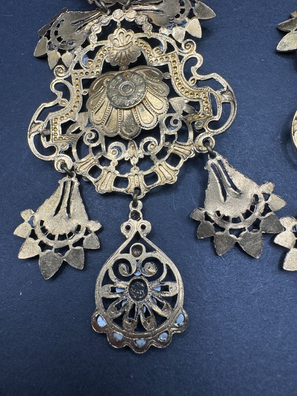 Réminiscence Paris Huge Clip On Earrings (Missing Stones)