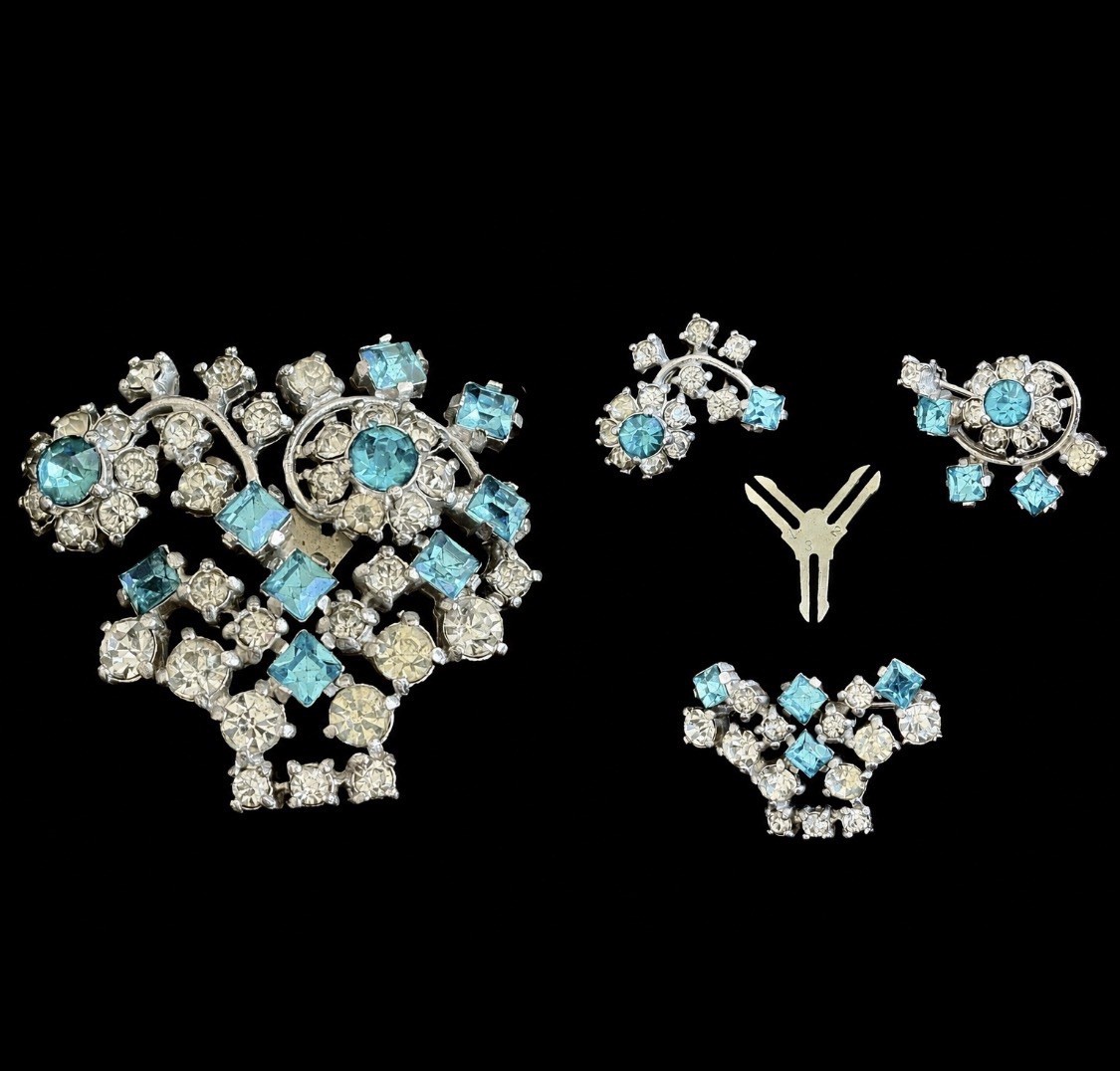 HTF Signed ISKIN Patent Modular 3-Piece Convertible Scatter Pin Set~1950s