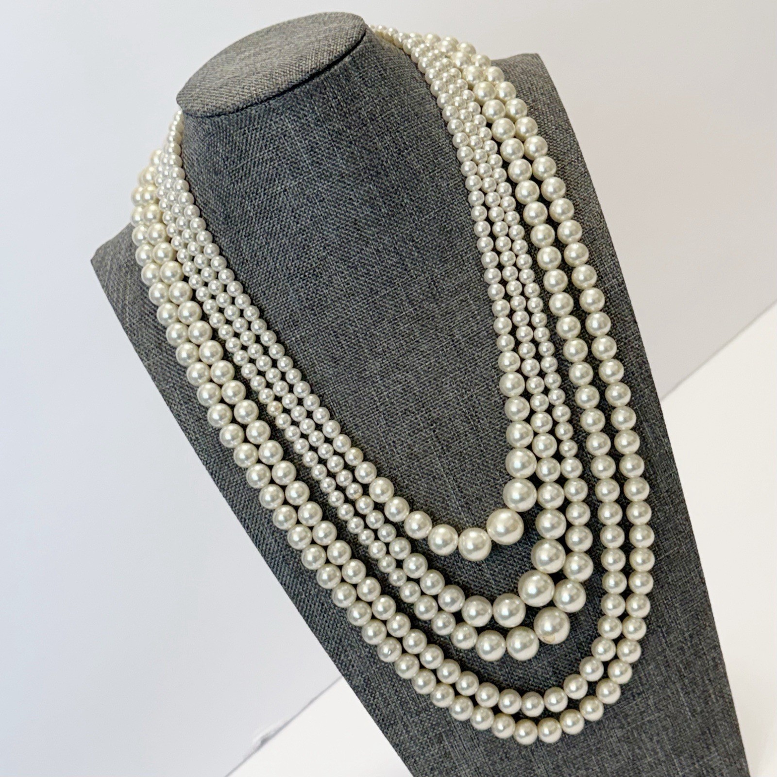 Vintage Sarah Coventry Contessa 5-Strand Faux Pearl Convertible Necklace 1966