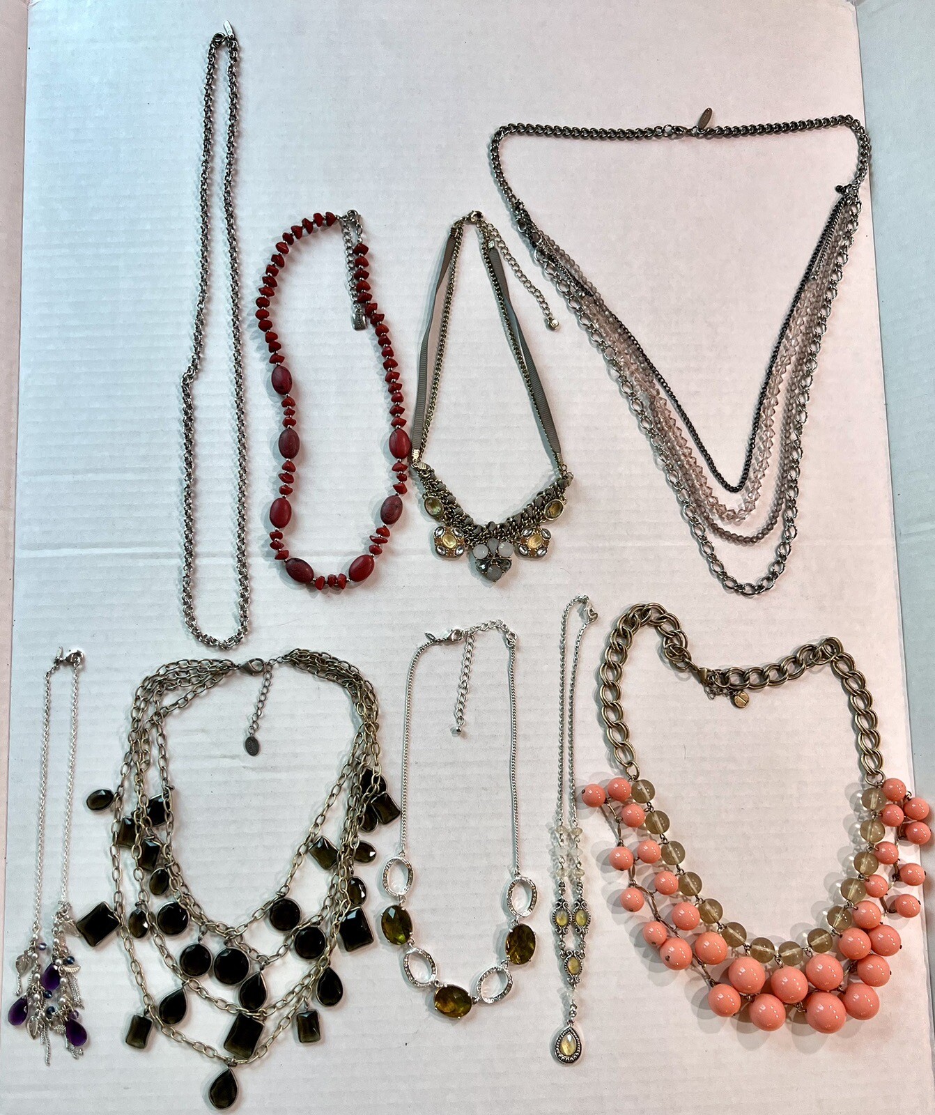Designer Necklaces Lot Danielle Stevens Avon Chaps Monet Talbots LC 14-28” 9ct