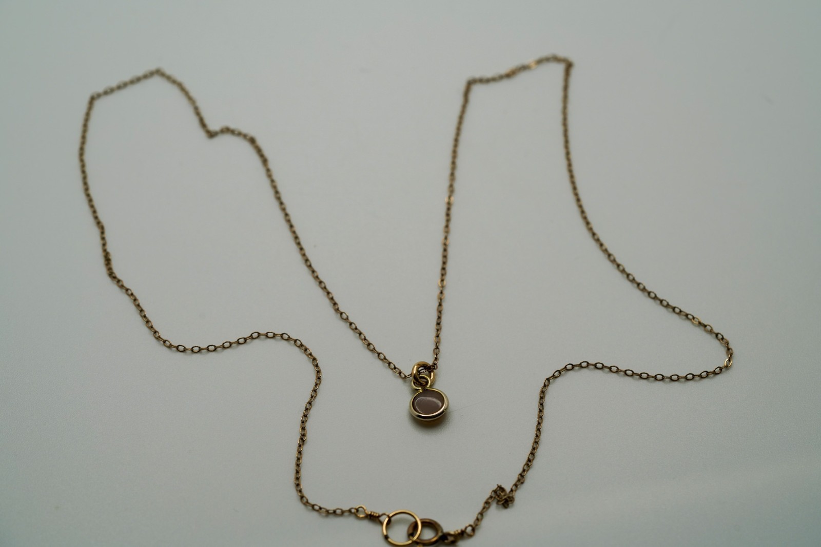 Vintage 14k GF Glitter Geode Pendant Necklace 17.5″ N2