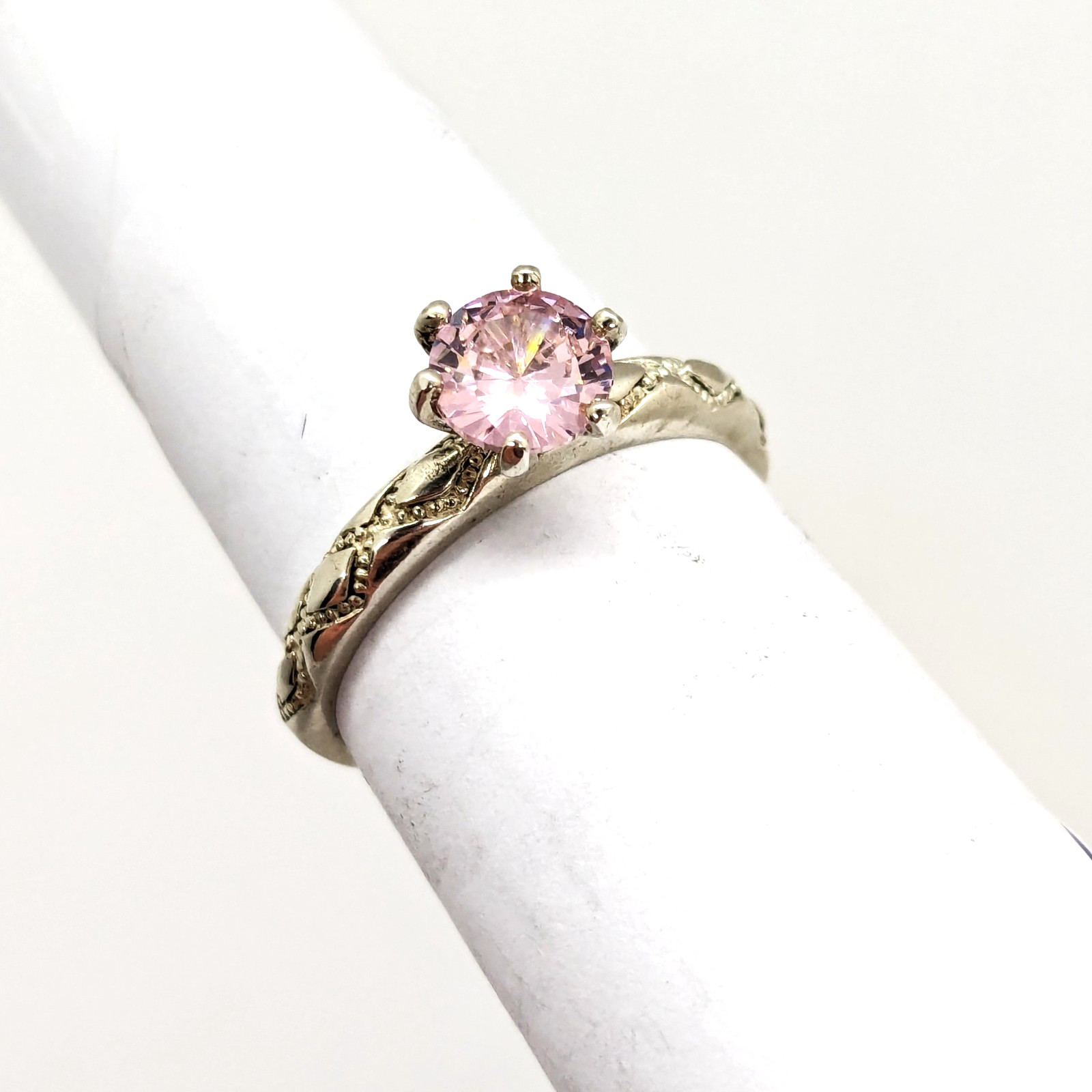 Vintage Luxury RING Silver 925 with Bright Stone -size: 7.75US (17.5mm) | UA #8