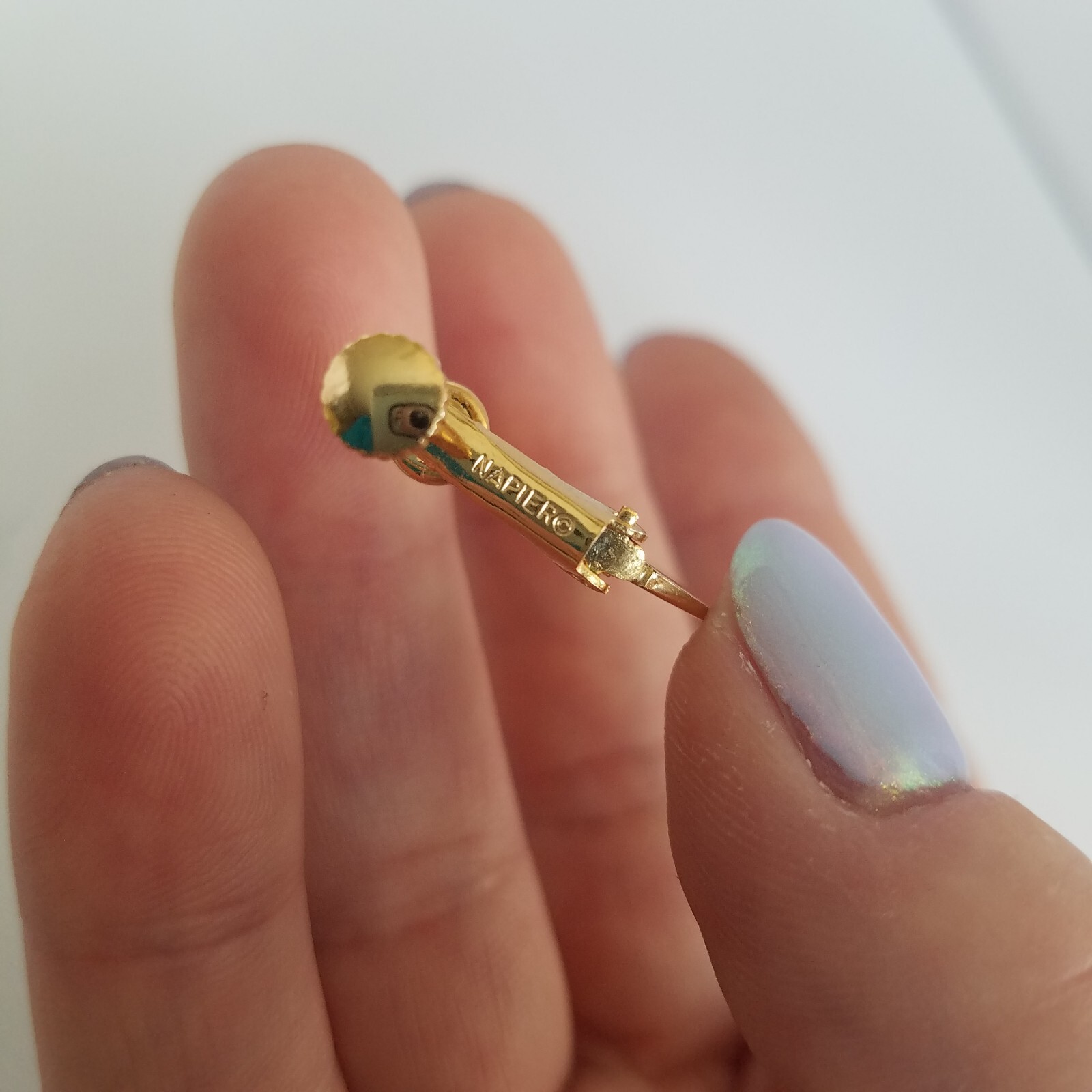 Vintage Napier Goldtone Earrings Screw Back Hoop Old Money Classic