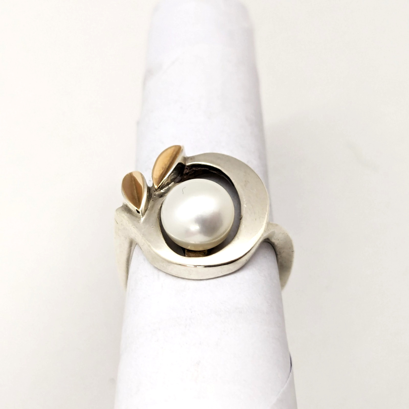 Vintage Luxury RING Silver 875 with Gold Inlay 585 -size: 8US (18mm) -5.52g. #16