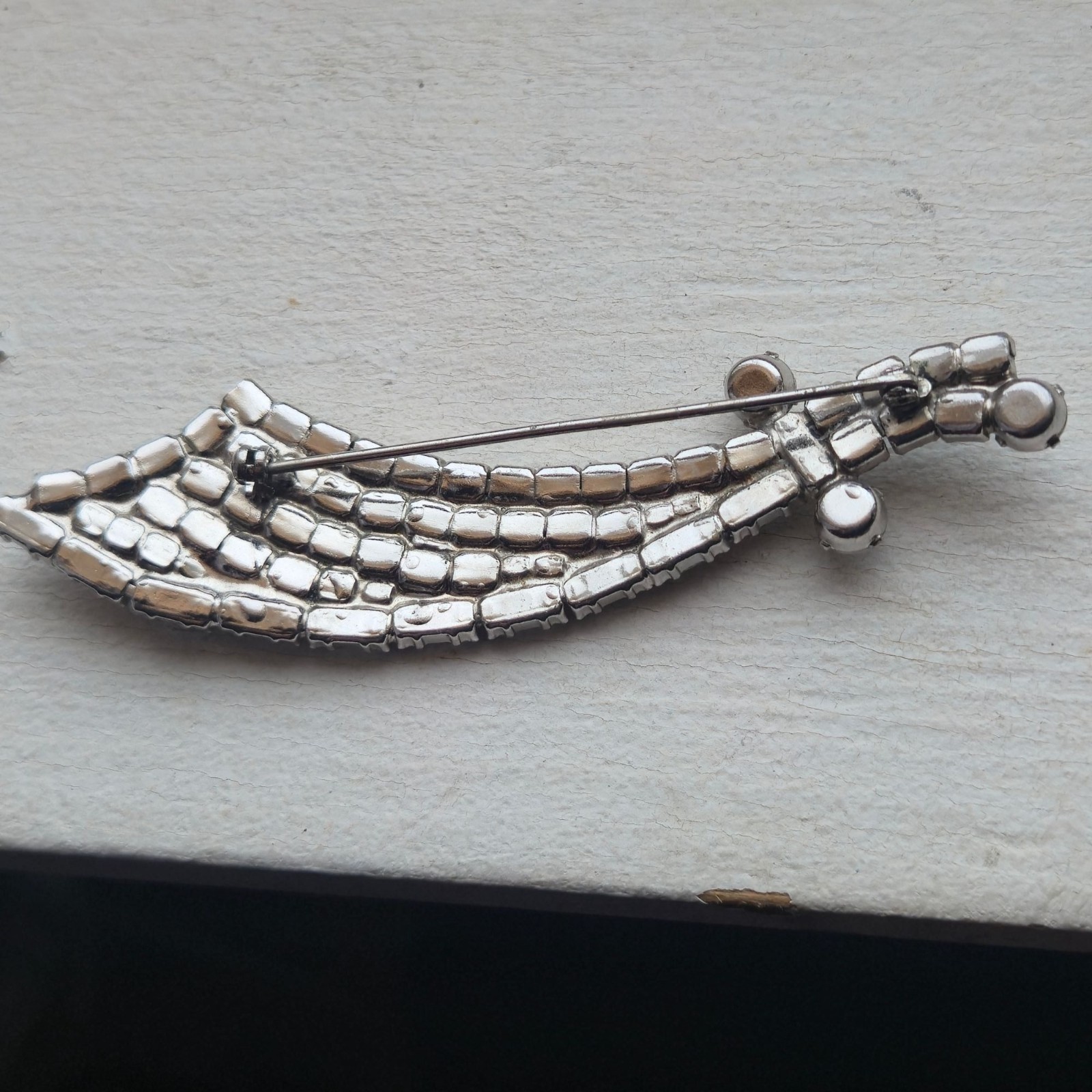 Vintage Crystal brooch Sword or scarf pin glass Rhinestone jewelry elegant gift