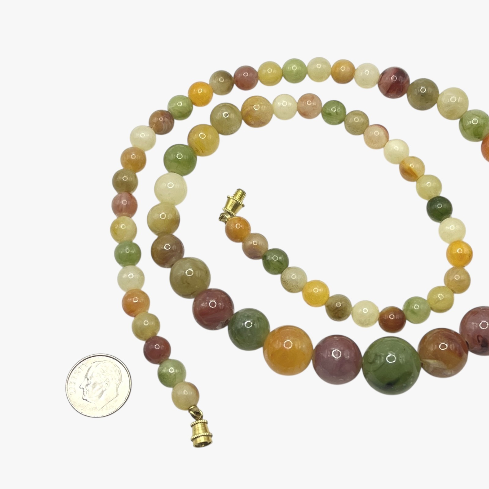 Beaded Necklace Simulated Gemstone Graduated Plastic Boho Jewelry Lightweight