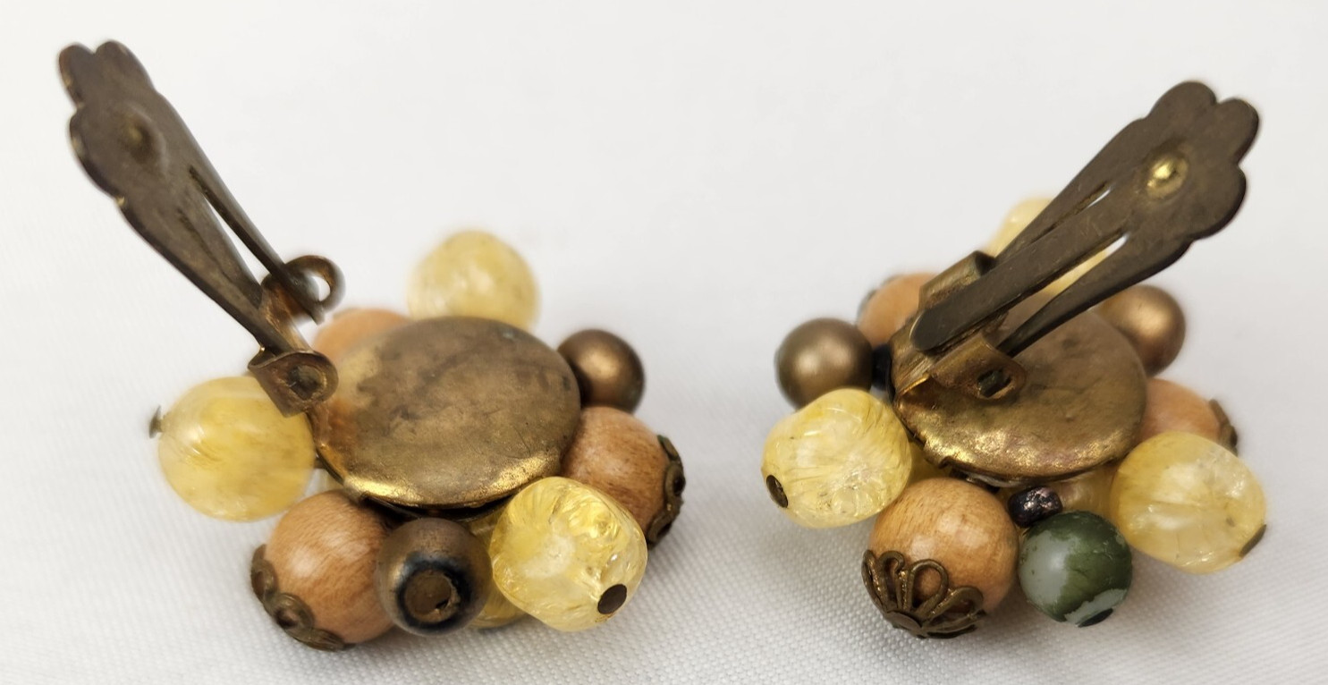 VTG Clip-On Earrings Lot of 4 Beaded Beauty Retro Fashion 1950s-1980s