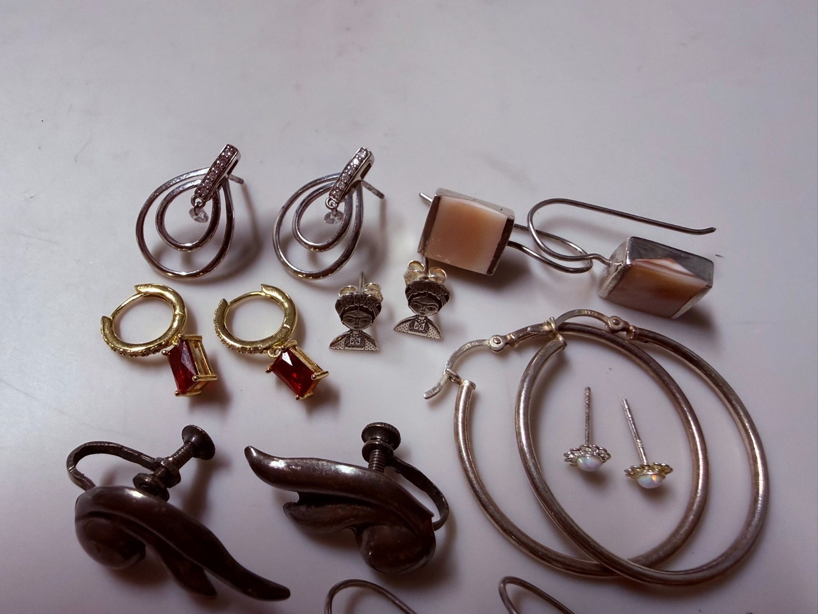 Collection Lot Amazing Vintage and Modern Sterling Silver Earrings #Decor – W2