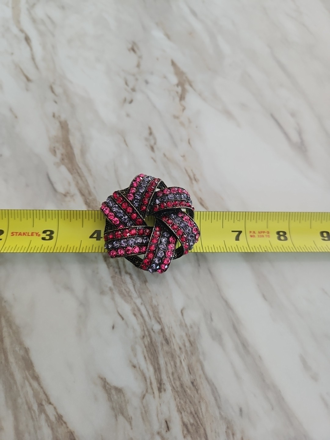 Large MONET Fuchsia Red & Amethyst Rhinestone Brooch Pin