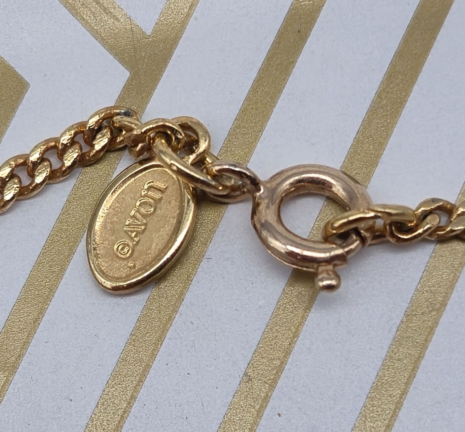 Vintage AVON Long Chain Bar Link Gold Tone Layering 32″ Necklace Minimalist