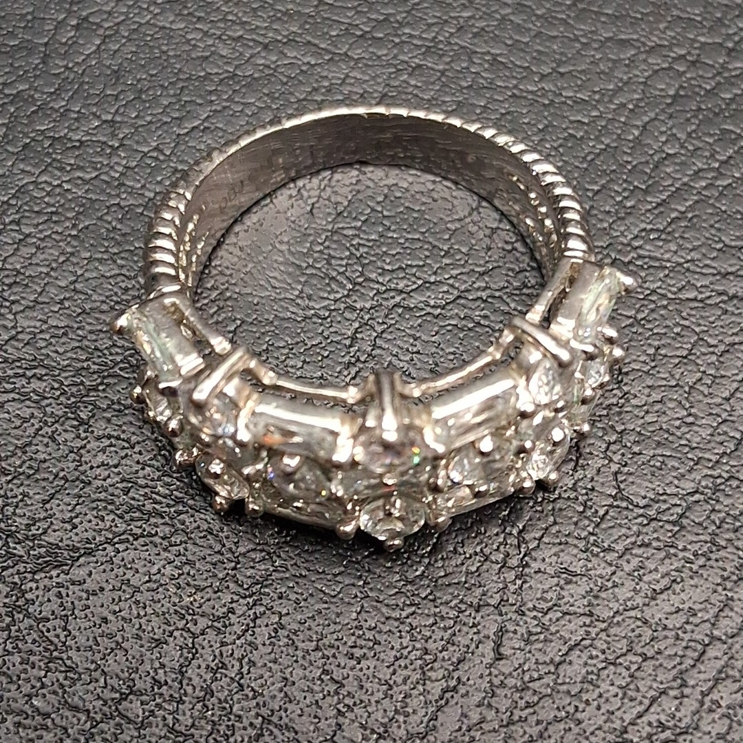 Vintage DBJ Cubic Zirconia Ring Silver Tone. 17.565