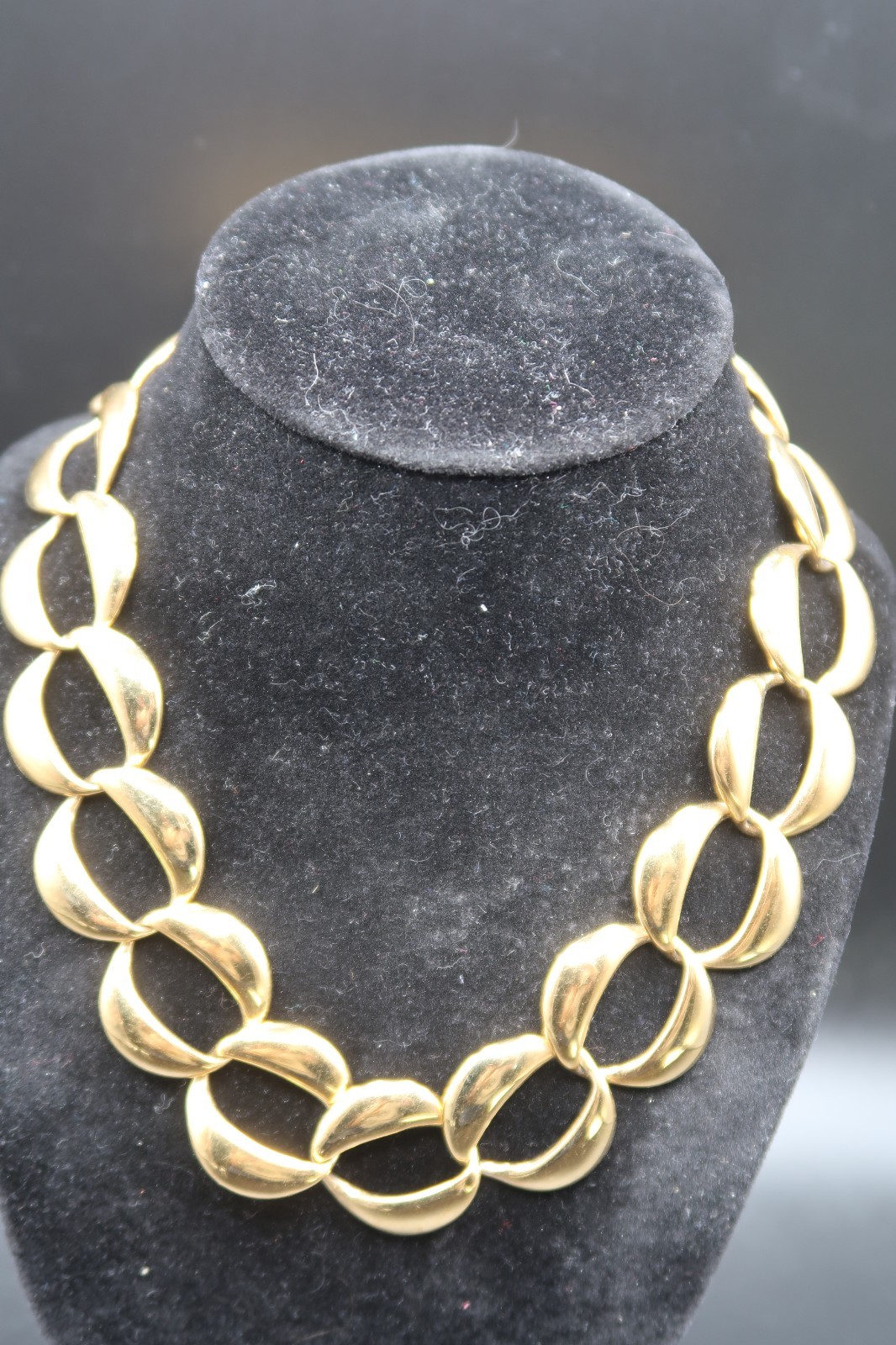 Vintage Napier Chunky Gold Tone Wide Articulated Link Necklace Jewelry