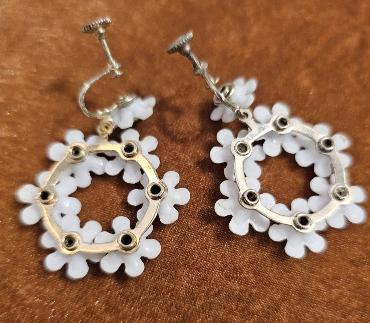 3 Pair of Clip or Screw Back Vintage Earrings and Brooch