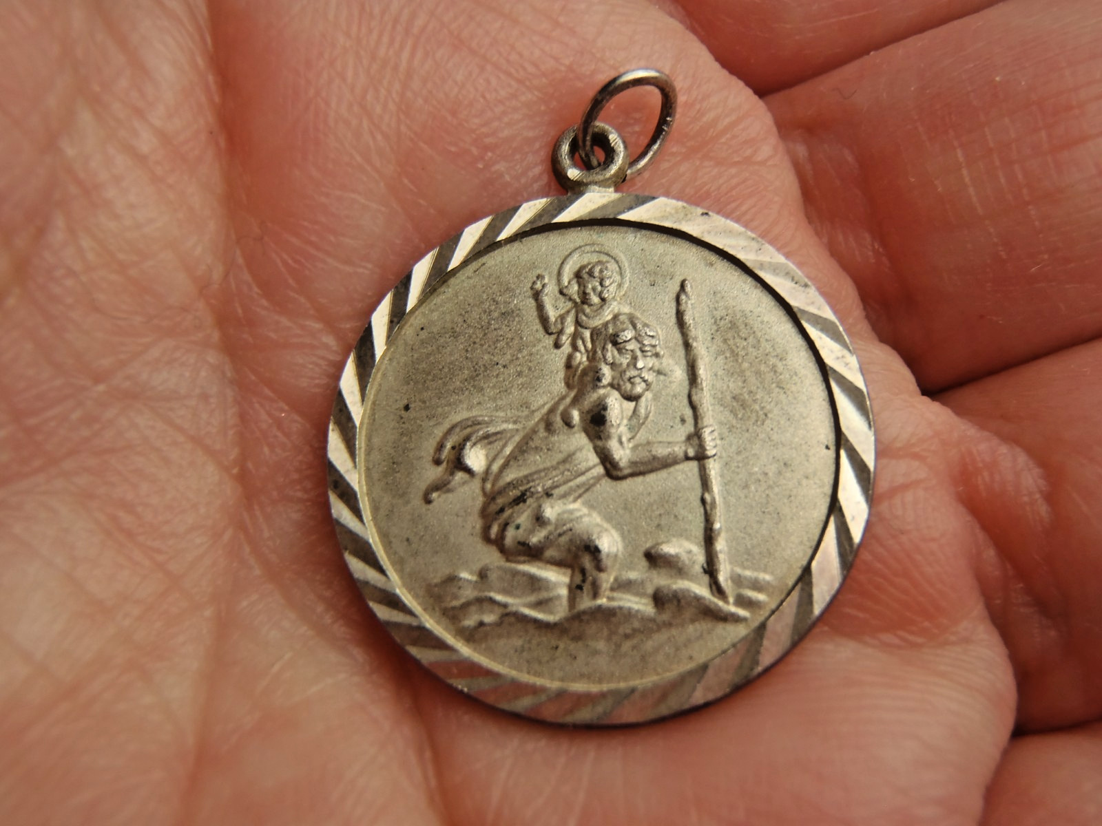 Vintage St. Christopher Silver Pendant 3.2g