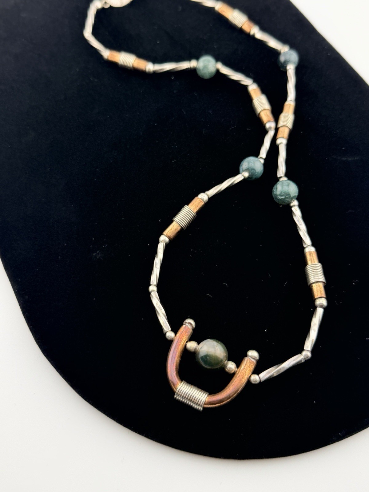 Los Castillo 925 Silver & Copper Vintage Unique Necklace 18” MCM RARE! BG