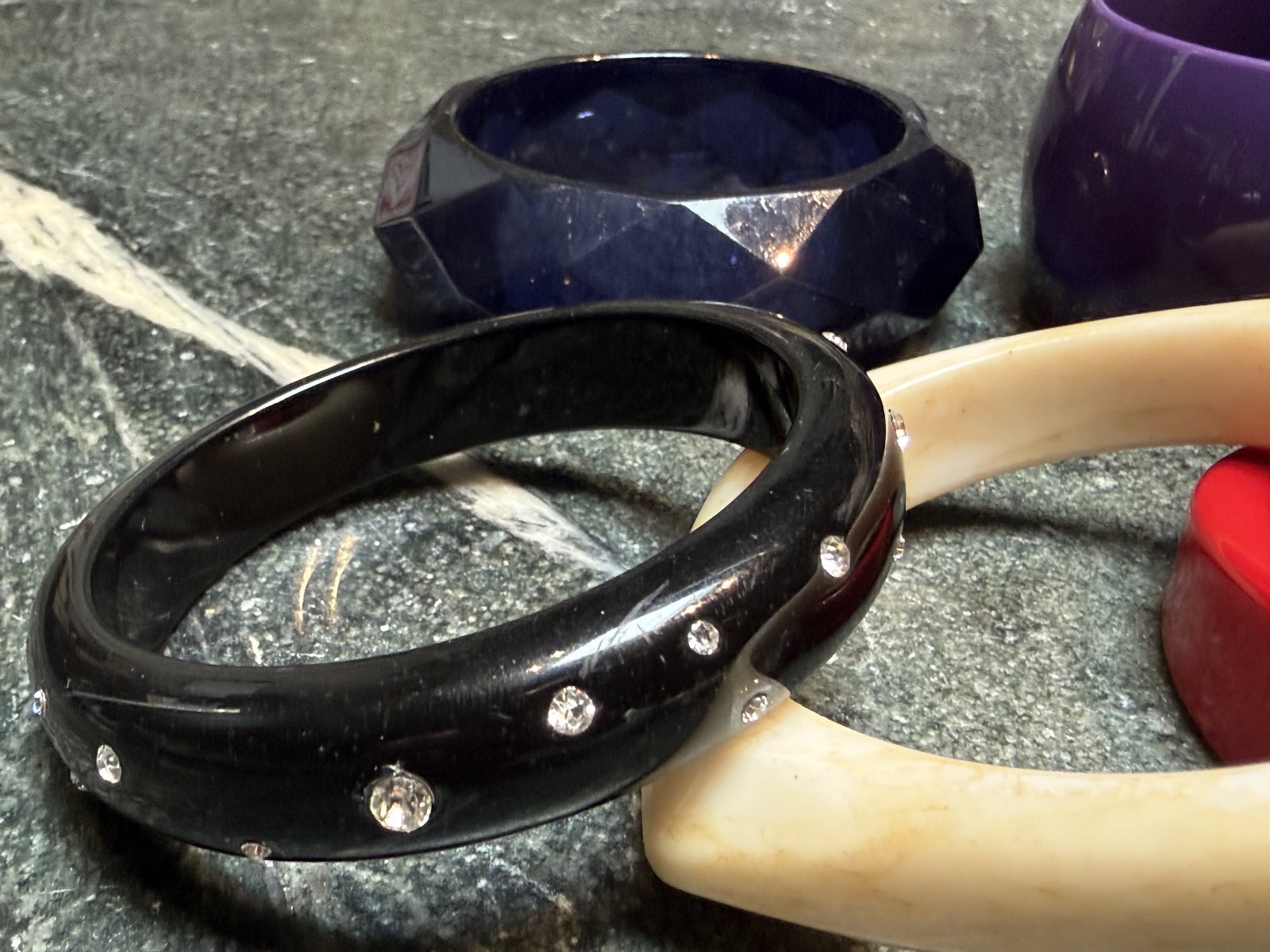 Lot of 5 Vintage 1970’s Lucite Bracelets
