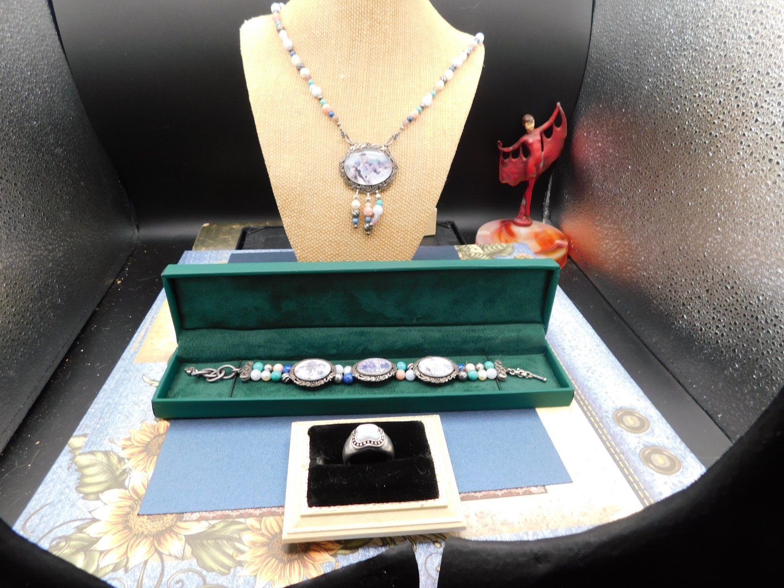sterling jewelry lot Rare Carolyn pollack horses pictures set neck bracelet