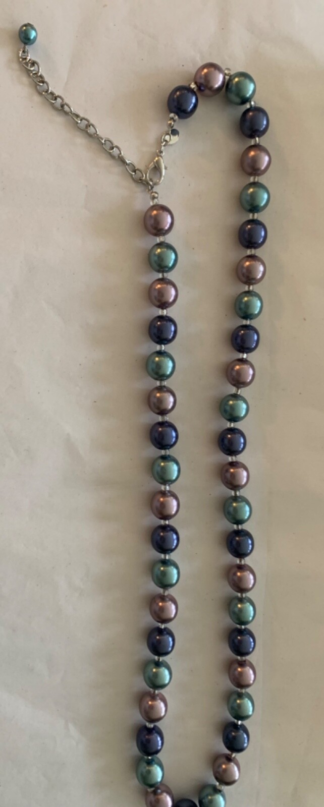 VINTAGE JOAN RIVERS Multi-Color Pastel Pearl Bead Strand Long Necklace