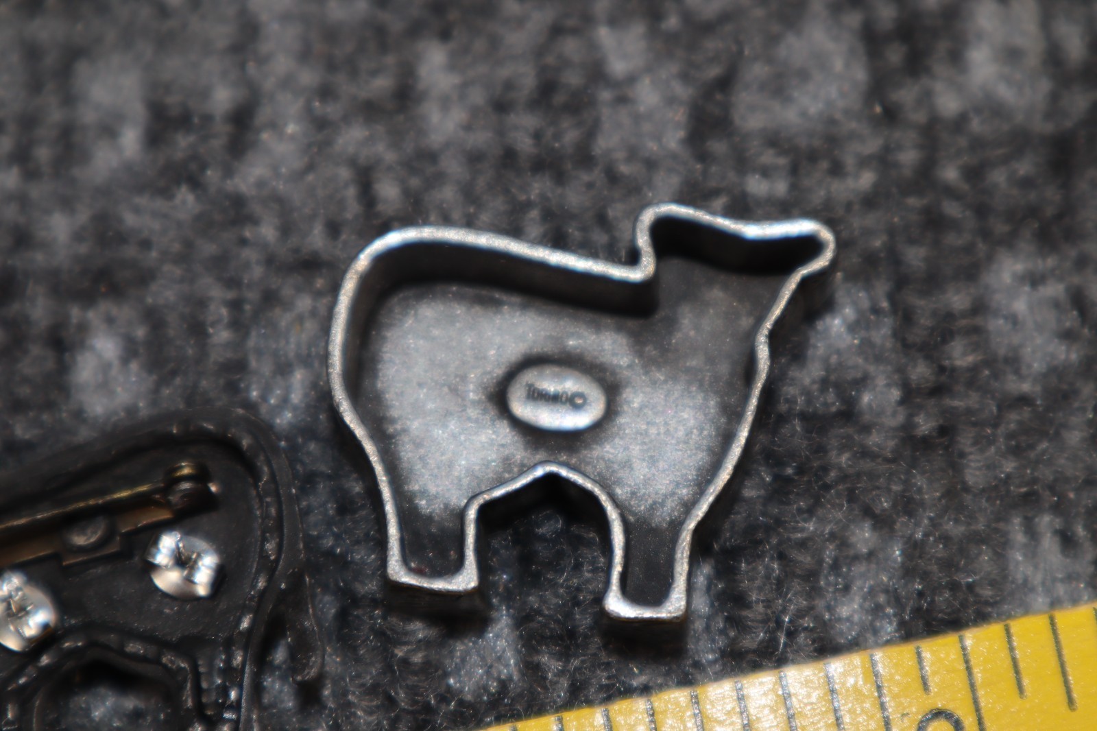 Vintage Torino Pewter Cow 3 in 1 Broach Earrings Necklace Charm Trinket Box