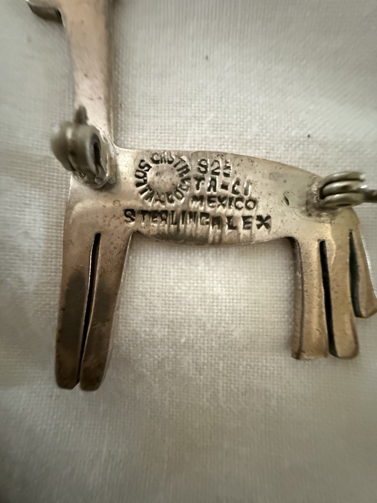 Signed Los Castillo Cristina Taxco Sterling Silver Giraffe Brooch *ALEX Mexico
