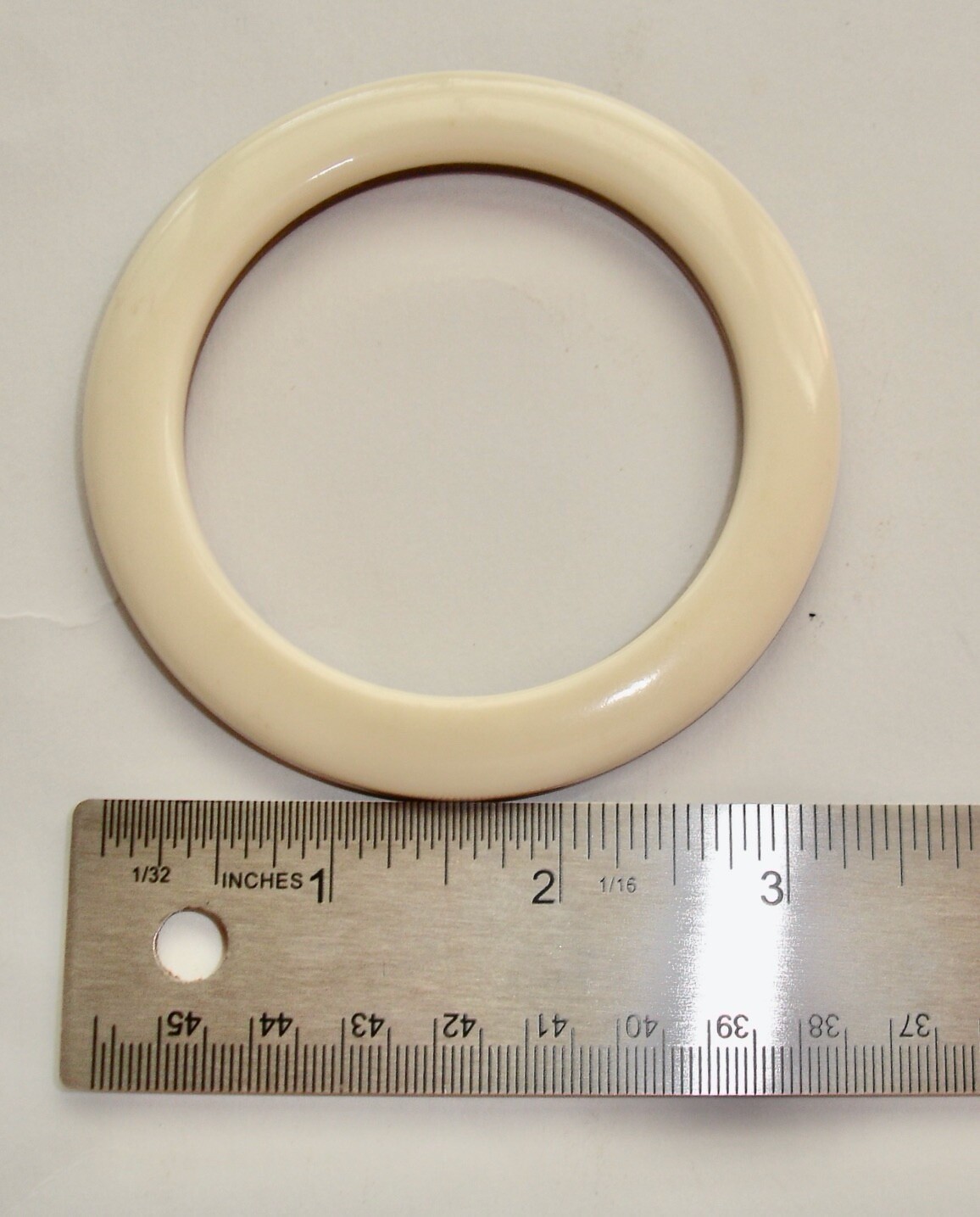Vintage Polished Wood and Lucite Round Bangle Bracelet