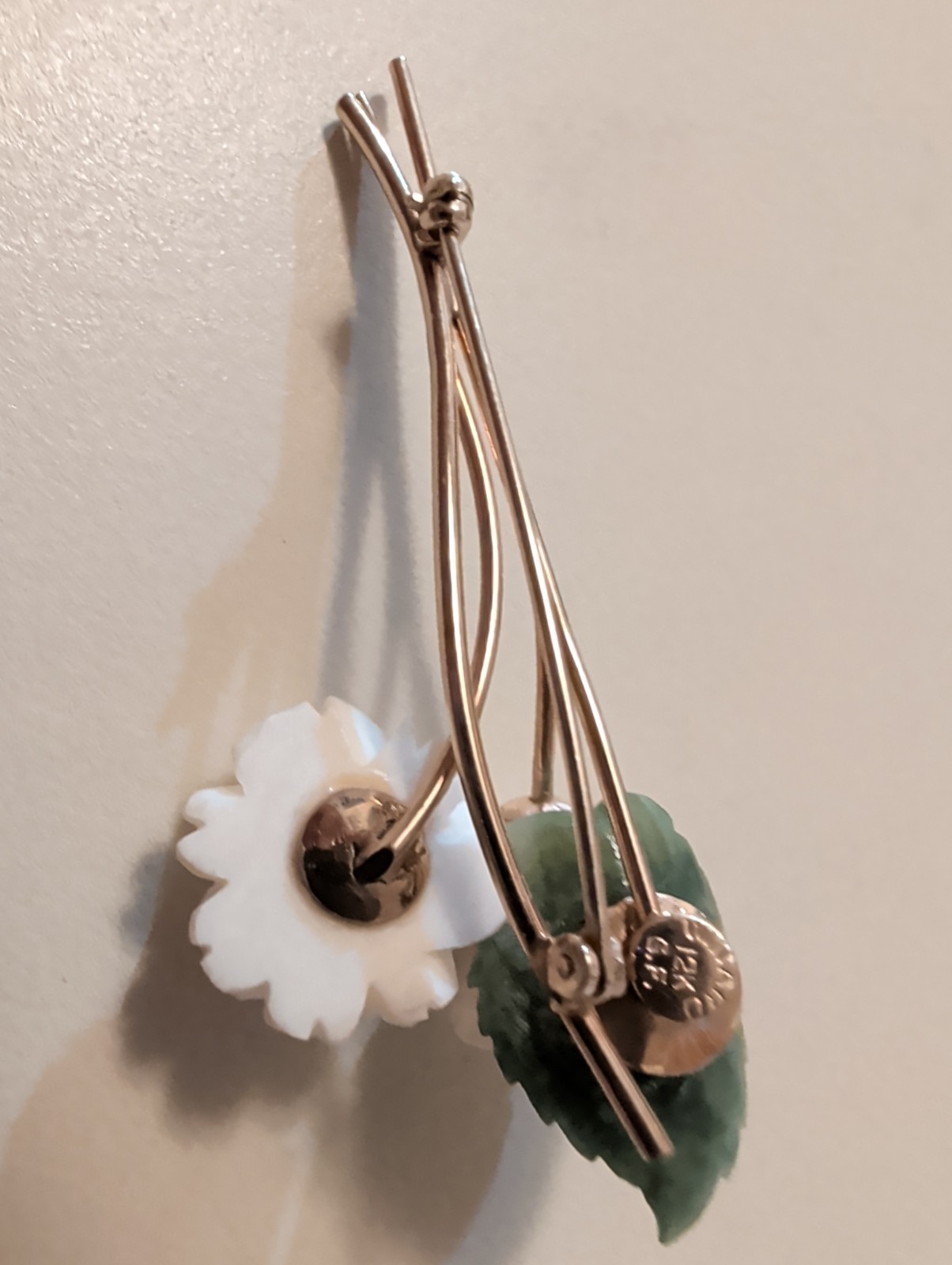 Vintage Winard 12K Gold Filled Flower Brooch Pin Cream Flower