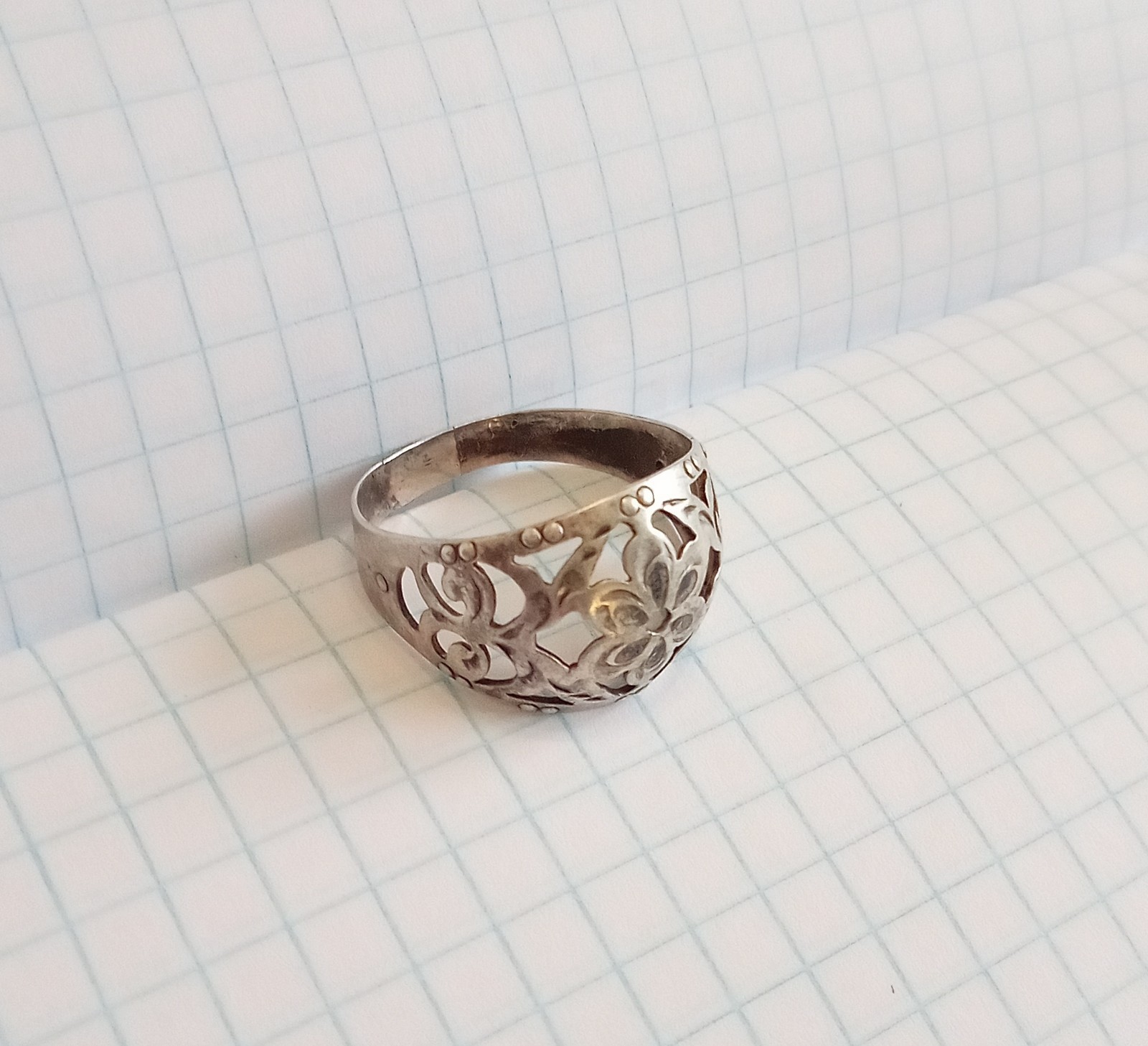 Vintage Ring Sterling Silver 875 test star USSR times Women’s Jewelry size 11