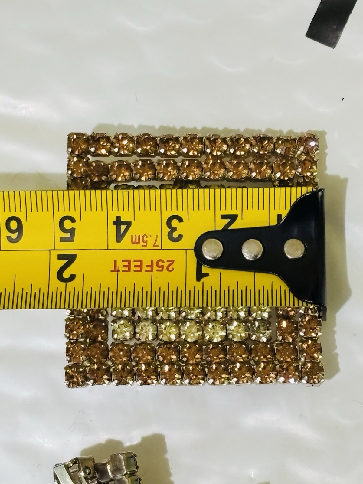Vintage Bold Rhinestone Statement Brooch and Earrings Set Gold Tone Retro Glam