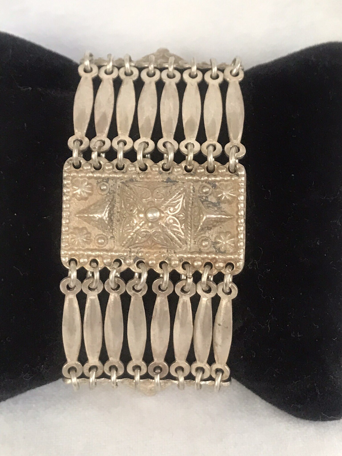 Vintage Sterling Silver Taxco Mexican Mayan Linked BOHO style Bracelet.