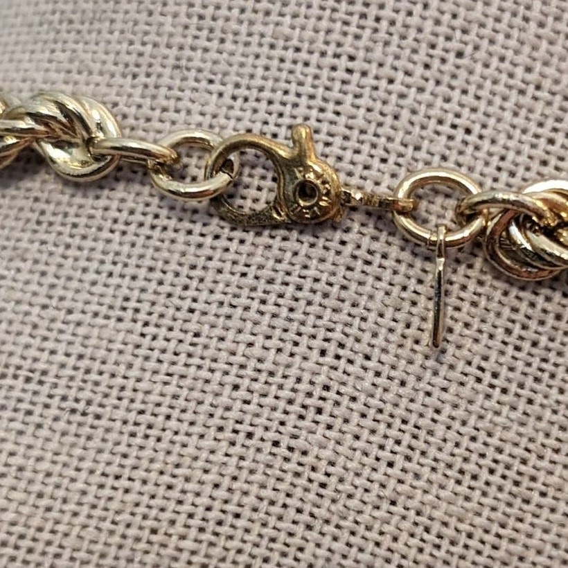 Vintage Monet Gold Tone 5mm Rope Chain 27″ Necklace W/ Sister Clasp