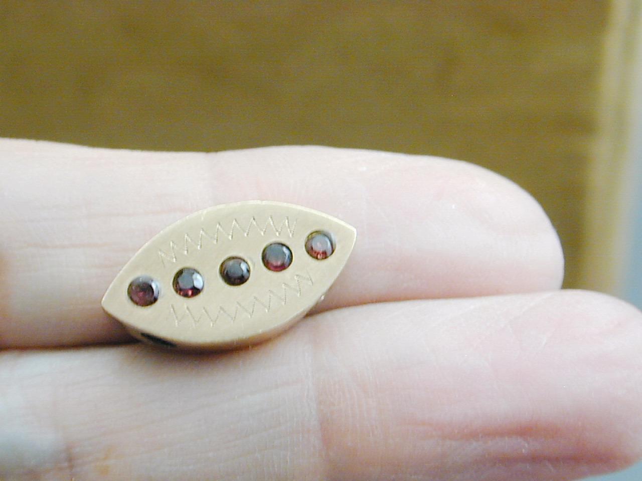 ESTATE 14k Artisan Slide Charm 5 Rhodolite Garnets HUGE