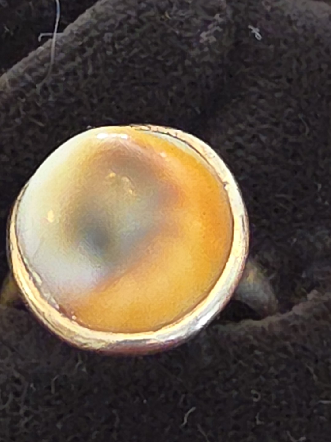 Eye Of Shiva Operculum 9 KARAT GOLD RING Antique Victorian