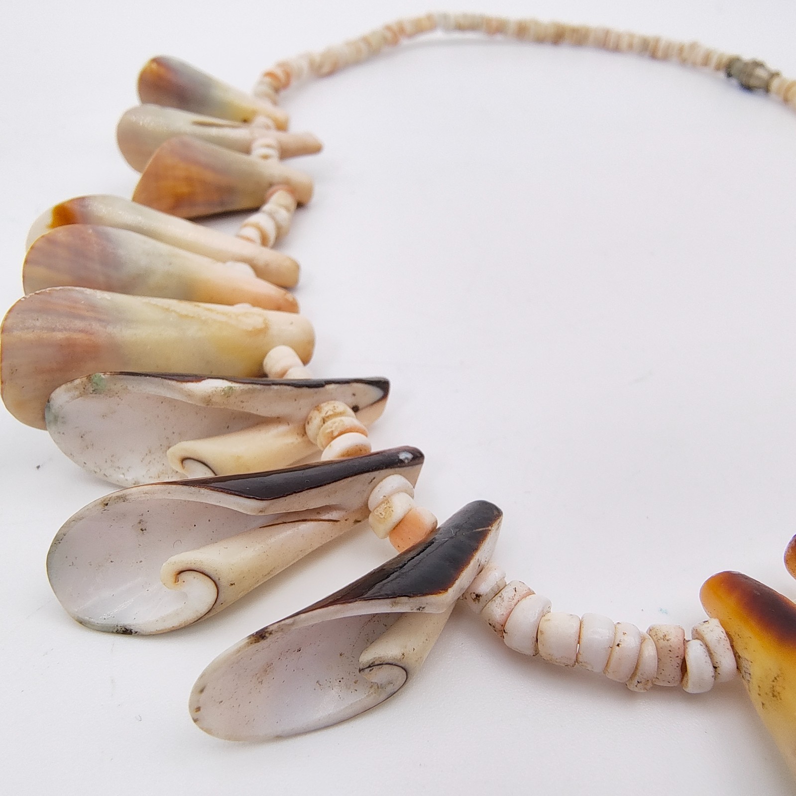 Vintage Spiny Shell Choker Necklace Natural Bohemian Beach Surfer Vibe 16″