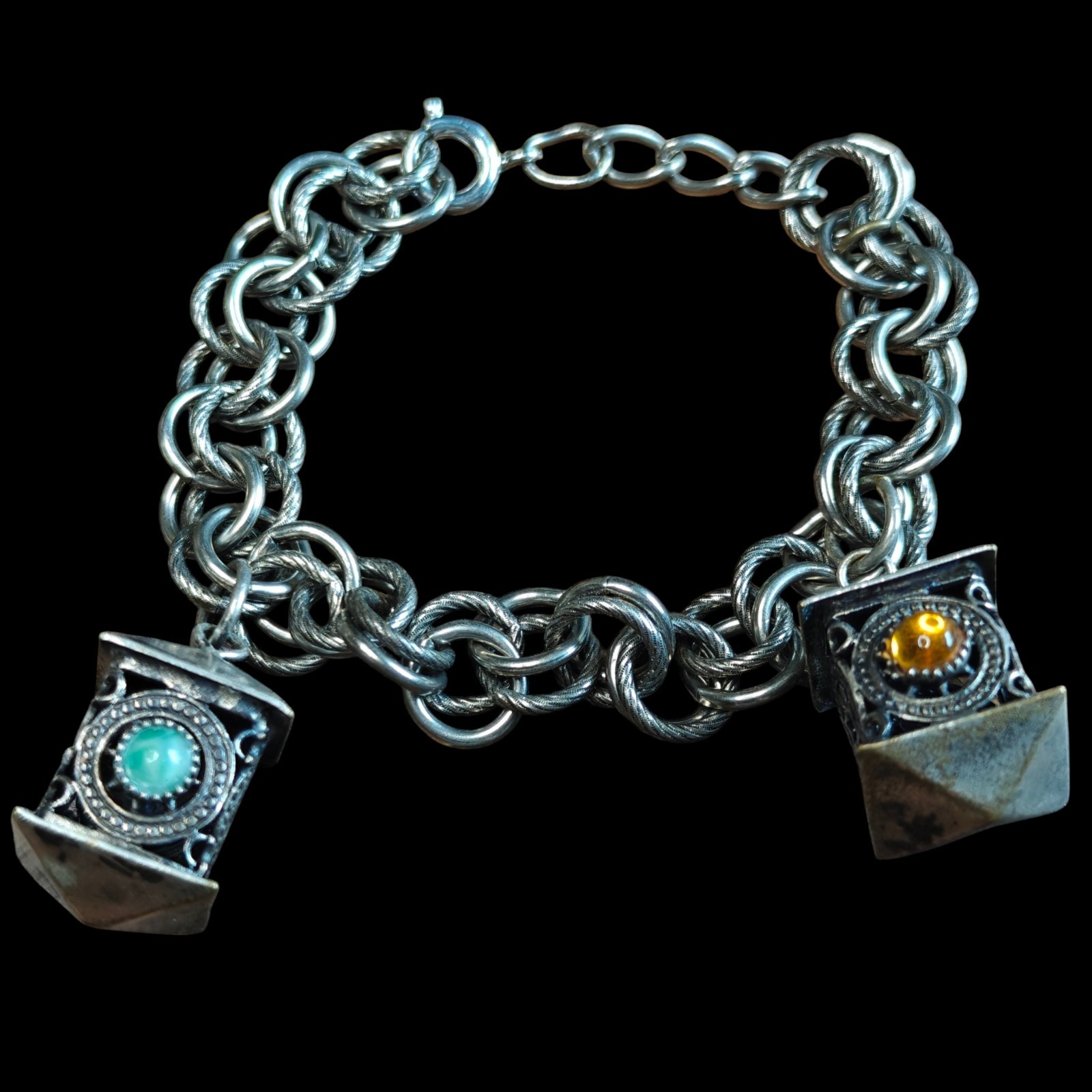 Etruscan Revival Two Charm Bracelet See Notes