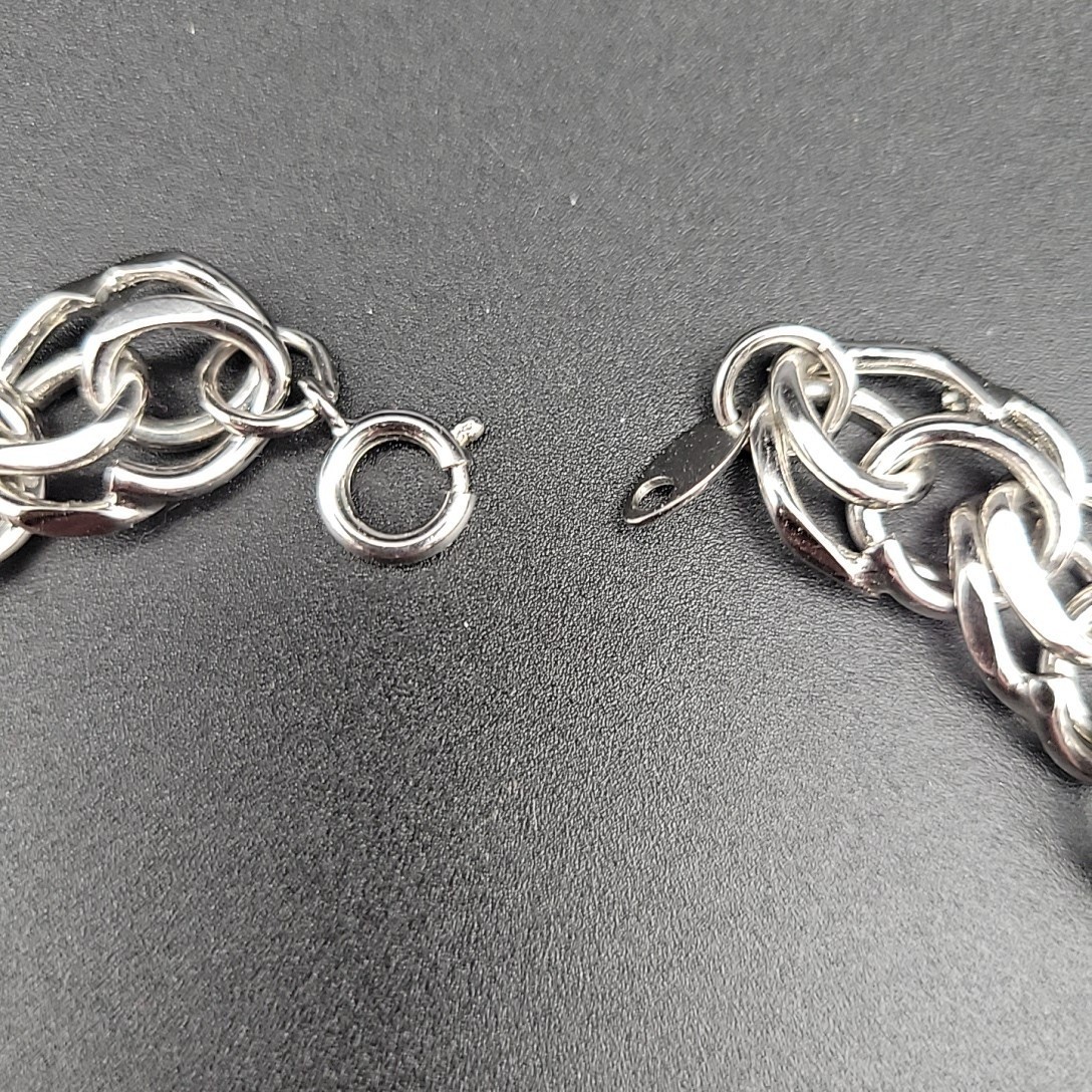 Vintage Chunky Silver Tone Double Link Chain Choker Necklace 18 Inch Grunge