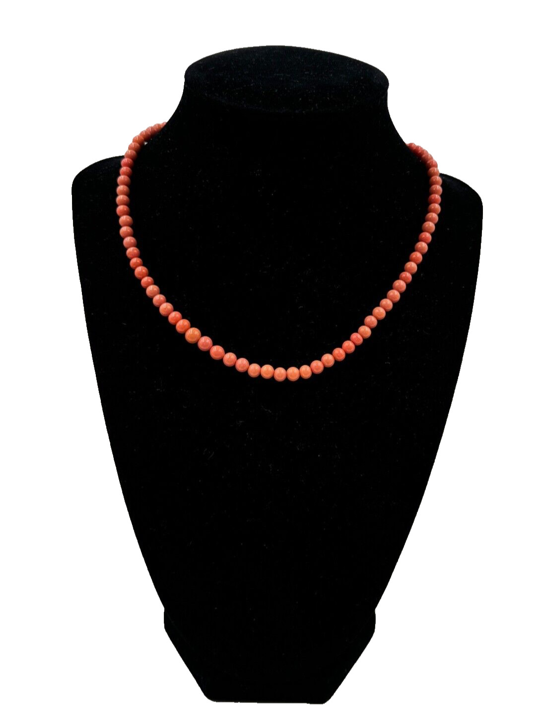 NATURAL GENUINE CORAL 150 Years Old ANTIQUE VICTORIAN NECKLACE 1 STRAND CHOKER