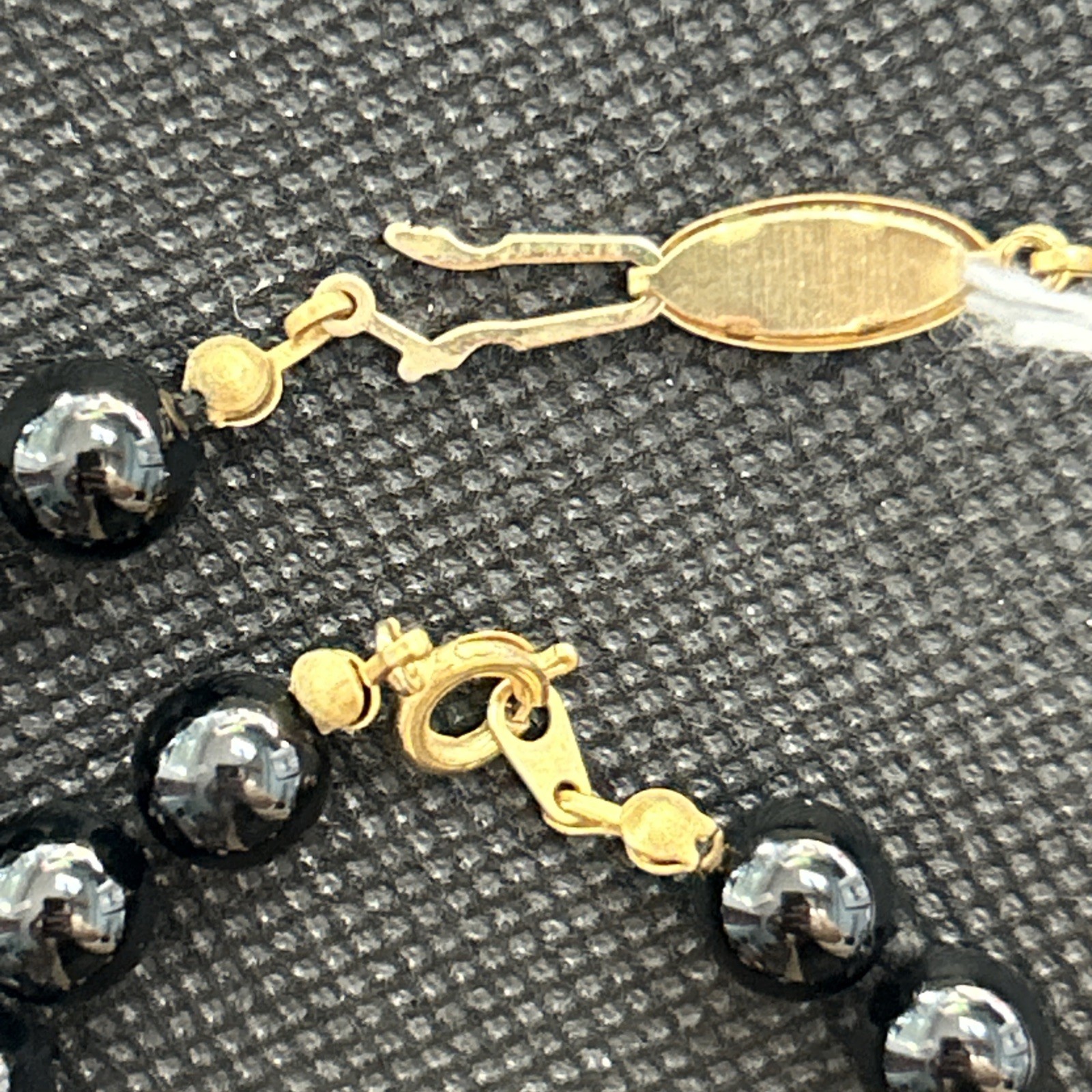 VTG Black Onyx & Coral Hand Knot Necklace 20” & Bracelet 8” Set