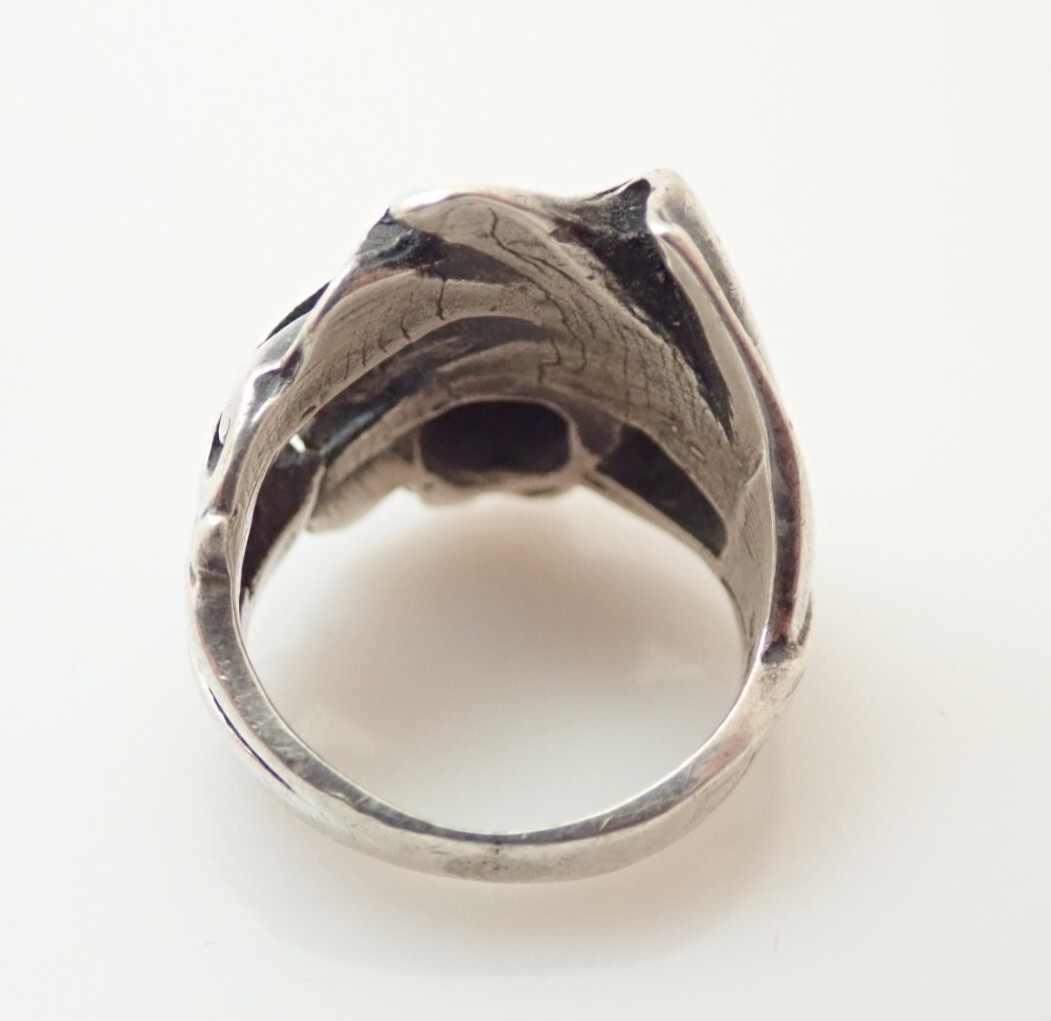Vintage Arts and Crafts Abstract Modernist Sterling Silver Band Ring Sz 4.25
