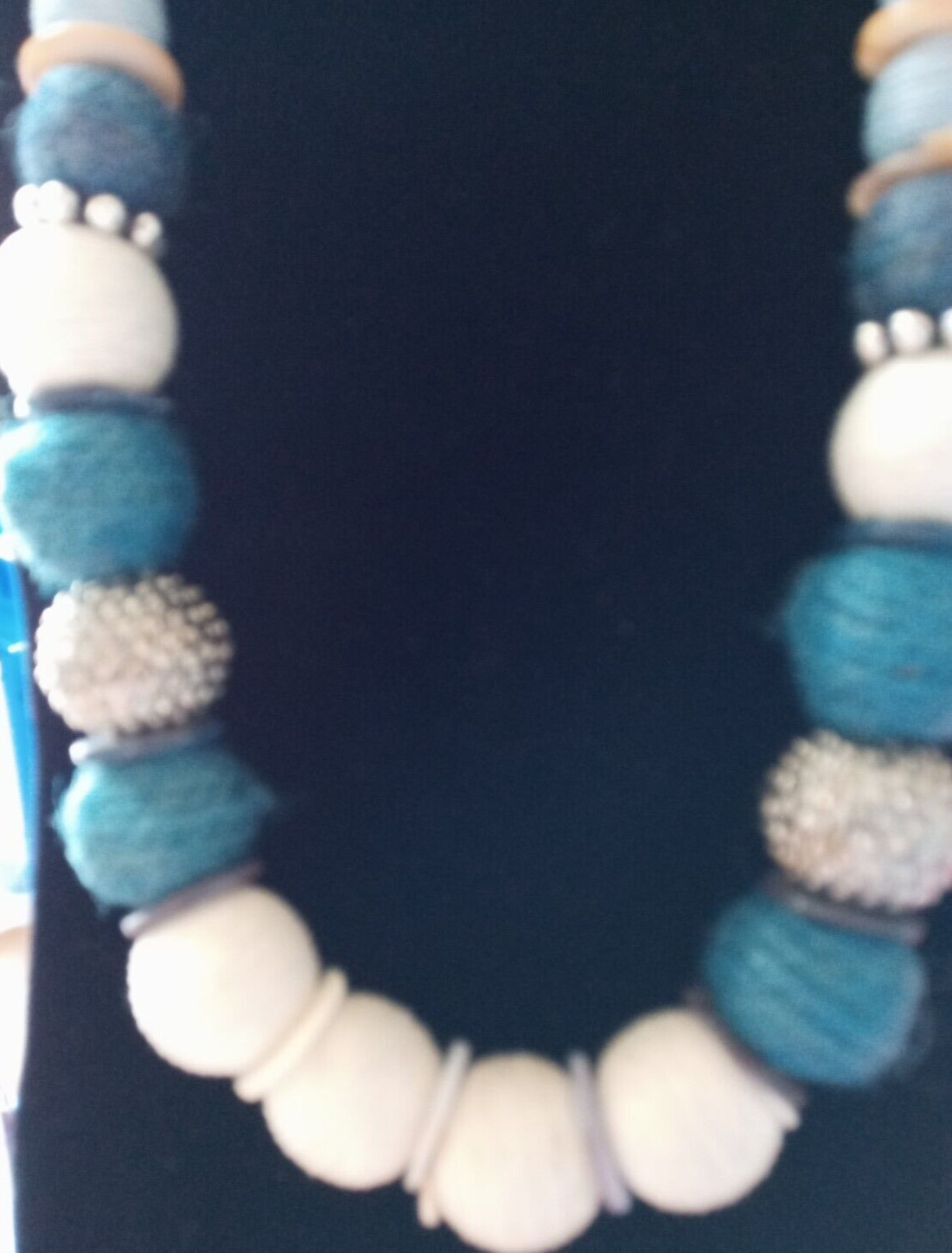 Vintage Large Chunky Beaded Boho Earthy Native Necklace 13″ 2 Beads Need Rewrap