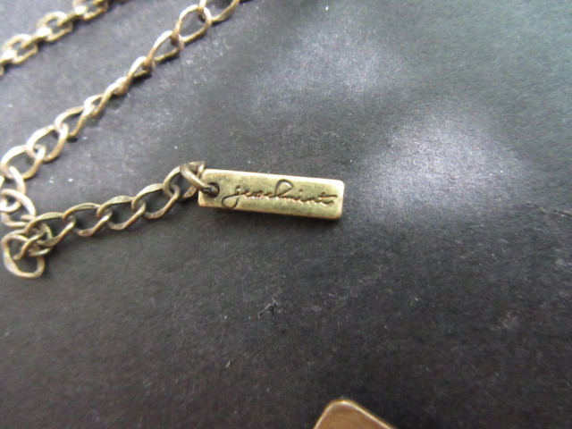 GOLD TONE PLATED METAL DESIGNER BRONZE TONE RESIN DECO STYLE COLLAR GEOMETRIC