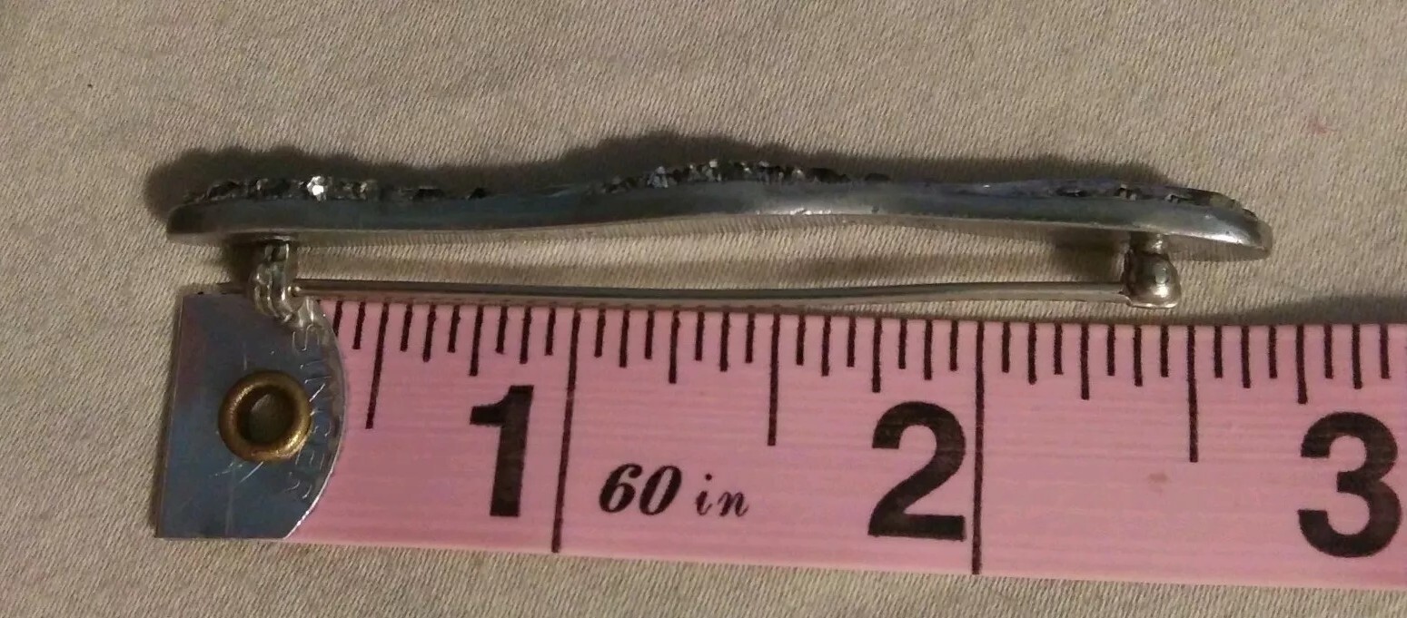 Antique 1920s Fishson Silverite Bar Pin Brooch Gorgeous Vintage Costume Jewelry