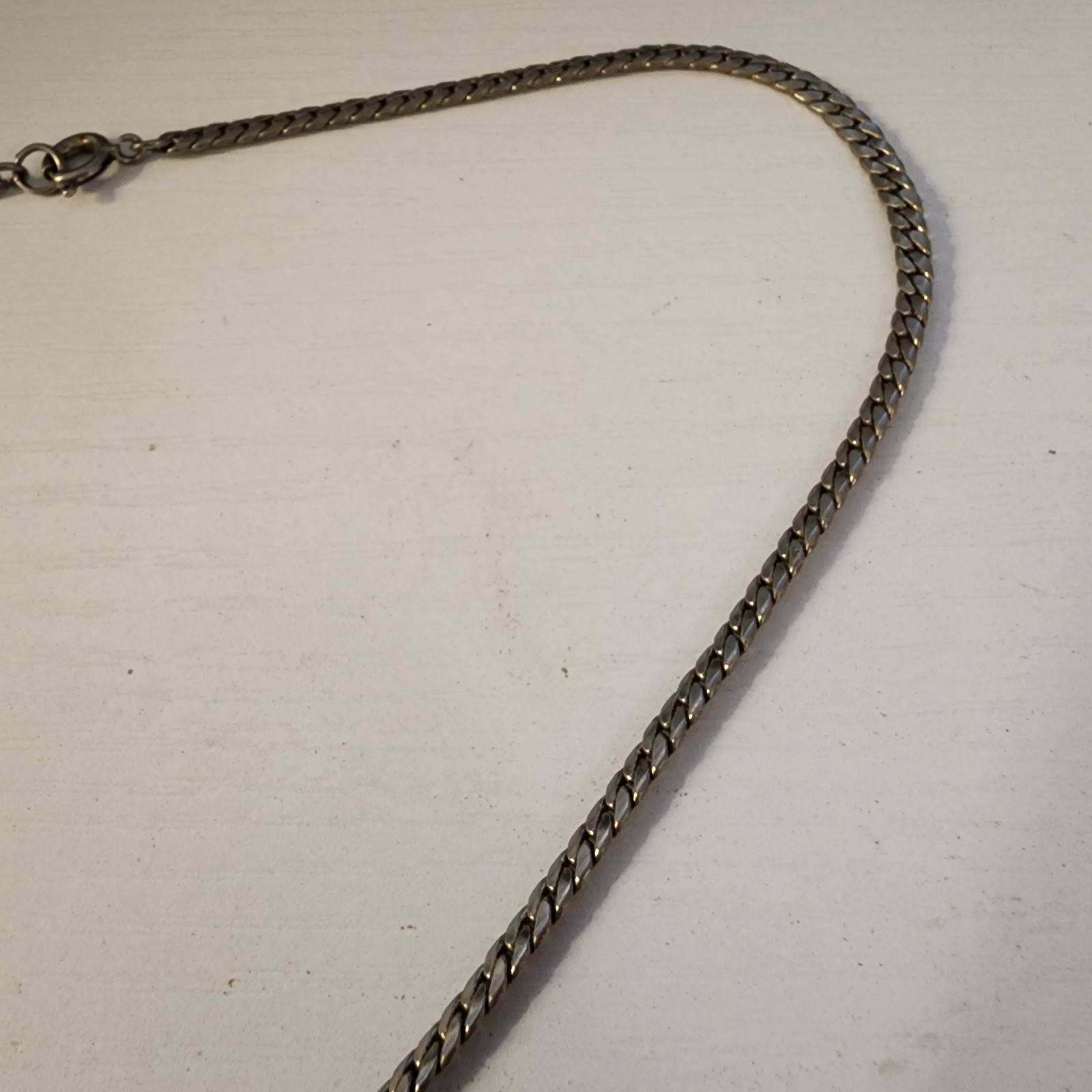 Vintage Silver Tone With Large Faux Diamond Black Rhinestones Necklace 2 Circles
