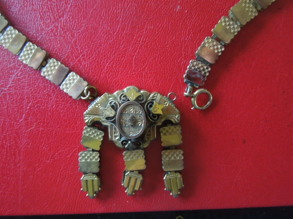 J6003 ANTIQUE VICTORIAN GOLD PLATED NECKLACE/CHAIN 45 CM SEE DESCRIPTION