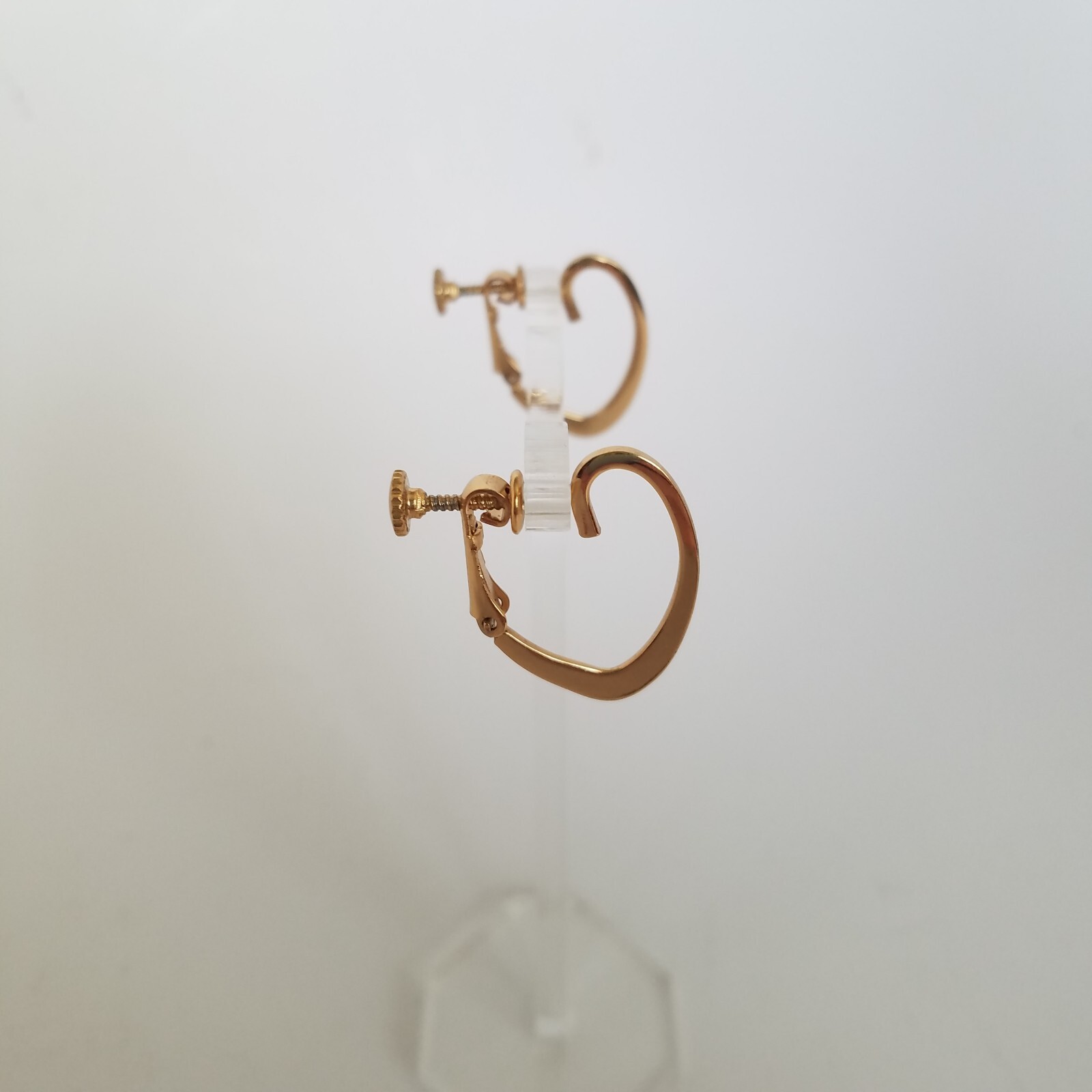 Vintage Napier Goldtone Earrings Screw Back Hoop Old Money Classic