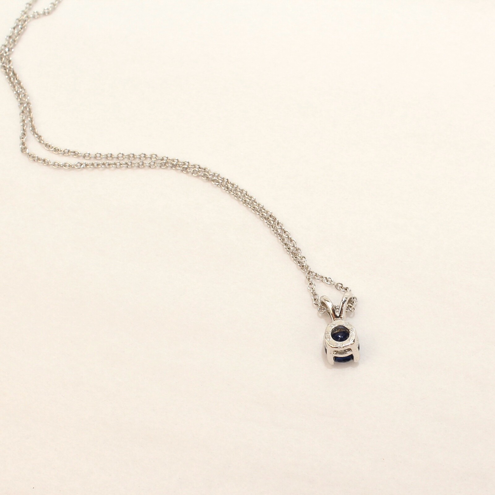 Vintage 14k White Gold and Sapphire Pendant Necklace – VR